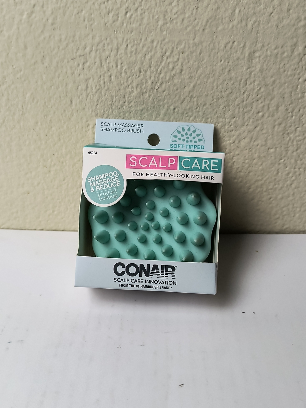 Conair Scalp Massager Shampoo Brush in Mint Green